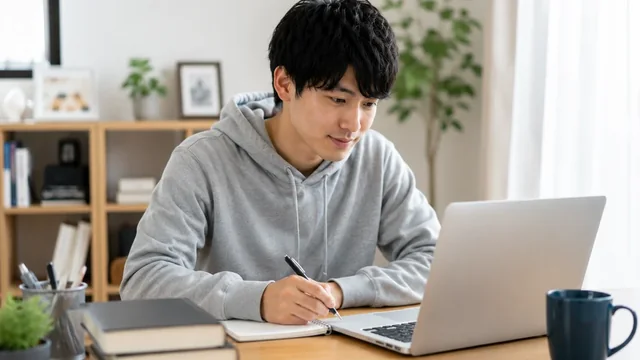 自宅でIT講座を学習するスタッフ