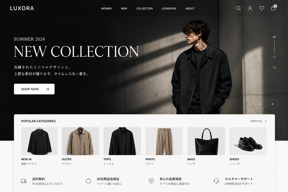 ECサイトのUIイメージ